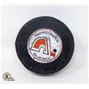 Image 1 : LEN LUNDE GAME USED NORDIQUES PUCK 1970S