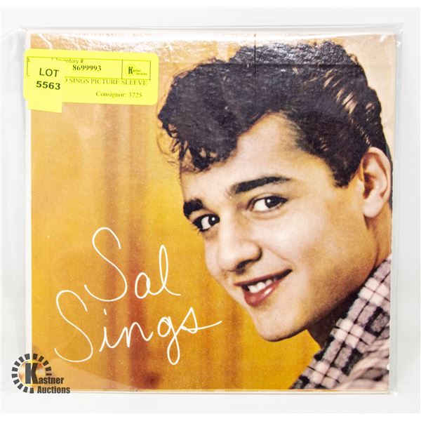 SAL MINEO SINGS PICTURE SLEEVE 45