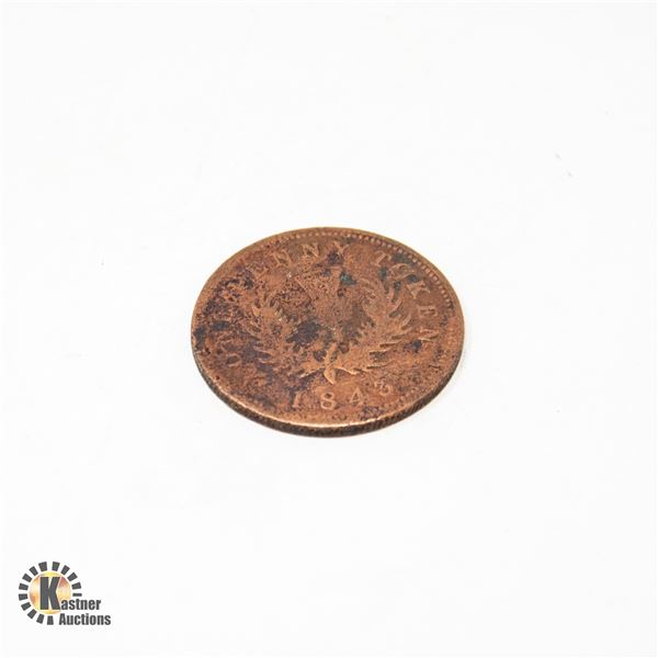 1843 NOVA SCOTIA LARGE PENNY