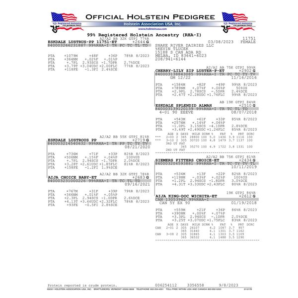 ESKDALE LUSTRUS-PP 11751-ET - IVF Session