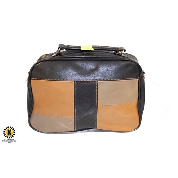 LEATHER PATCHWORK TOILETRY BAG