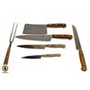 Image 1 : HENCKELS WOOD HANDLED KNIFE SET OF 6