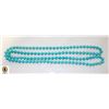 Image 1 : VINTAGE AQUA TONE LONG NECKLACE