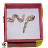 NEW CUBIC ZIRCONIA SNAKE RING IN GIFT BOX