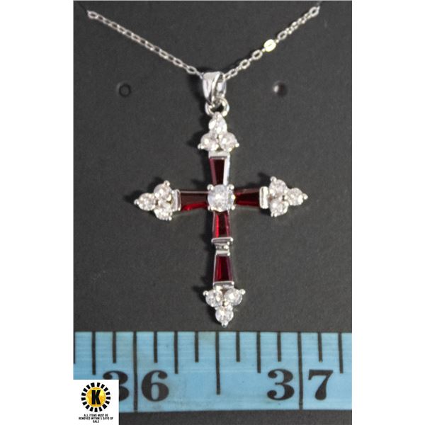 64- RED BAGUETTE CZ STONES WITH CLEAR ACCENTS IN