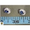 Image 1 : 63- 5 X 8 OVAL BLUE CZ CENTER SURROUNDED BY