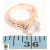 83- TWO TONE RING WITH 3.5 CT CZ IN CENTER WITH