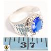 Image 1 : 66- 11 X 13 MM OVAL BLUE CZ SURROUNDED BY