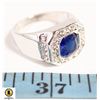 Image 1 : 57- 8 MM RADIANT CUT BLUE CZ WITH SURROUNDING