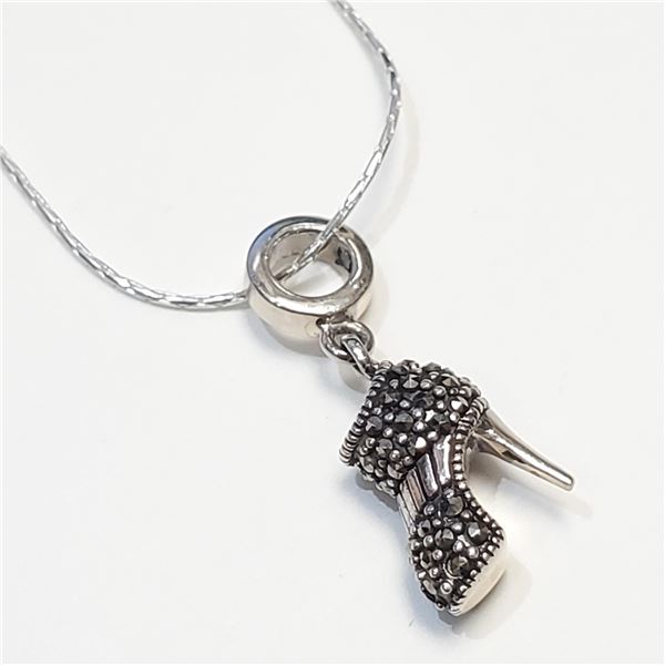 S358-115 SILVER MARCASITE NECKLACE