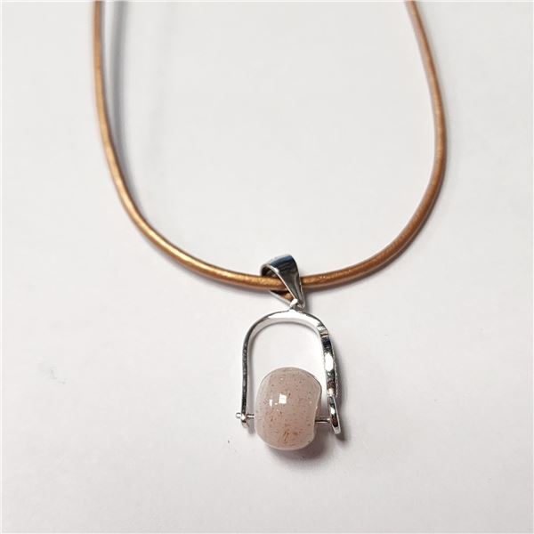 BZ1598-160 SILVER ROSE QUARTZ ON CORD NECKLACE