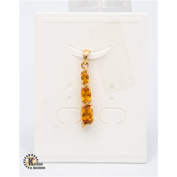 #111-UNHEATED YELLOW CITRINE PENDANT