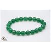 Image 1 : #41- GREEN JADEITE  BEAD BRACELET 10MM /8 "
