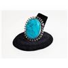 Image 1 : OVAL SIZE 6.75 RING TURQUOISE WITH CURLY