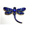 Image 1 : GOLD TONE WITH COBALT BLUE CZ CRYSTALS