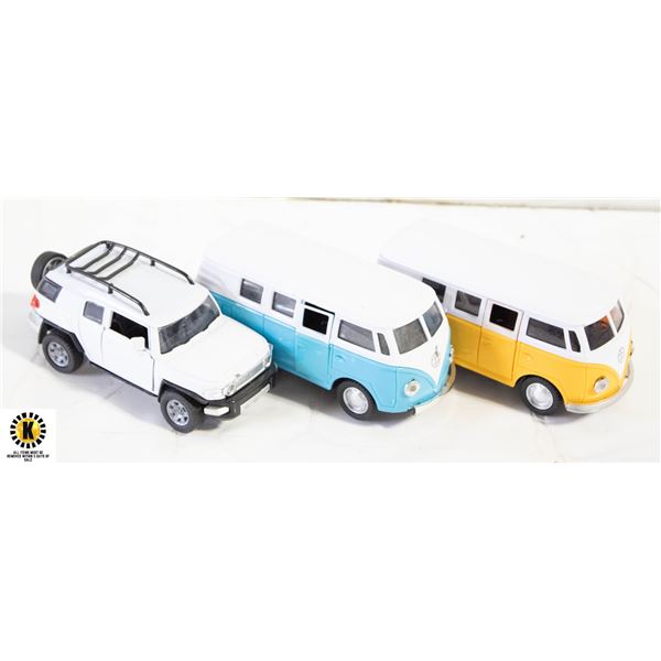 3 MOTION ACTION TOY VEHICLES