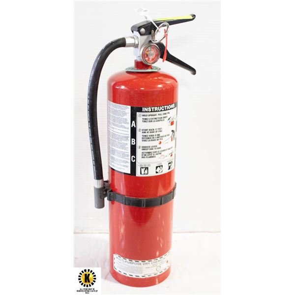 10LB FULLY CHARGED & CERTIFIED FIRE EXTINGUISHER