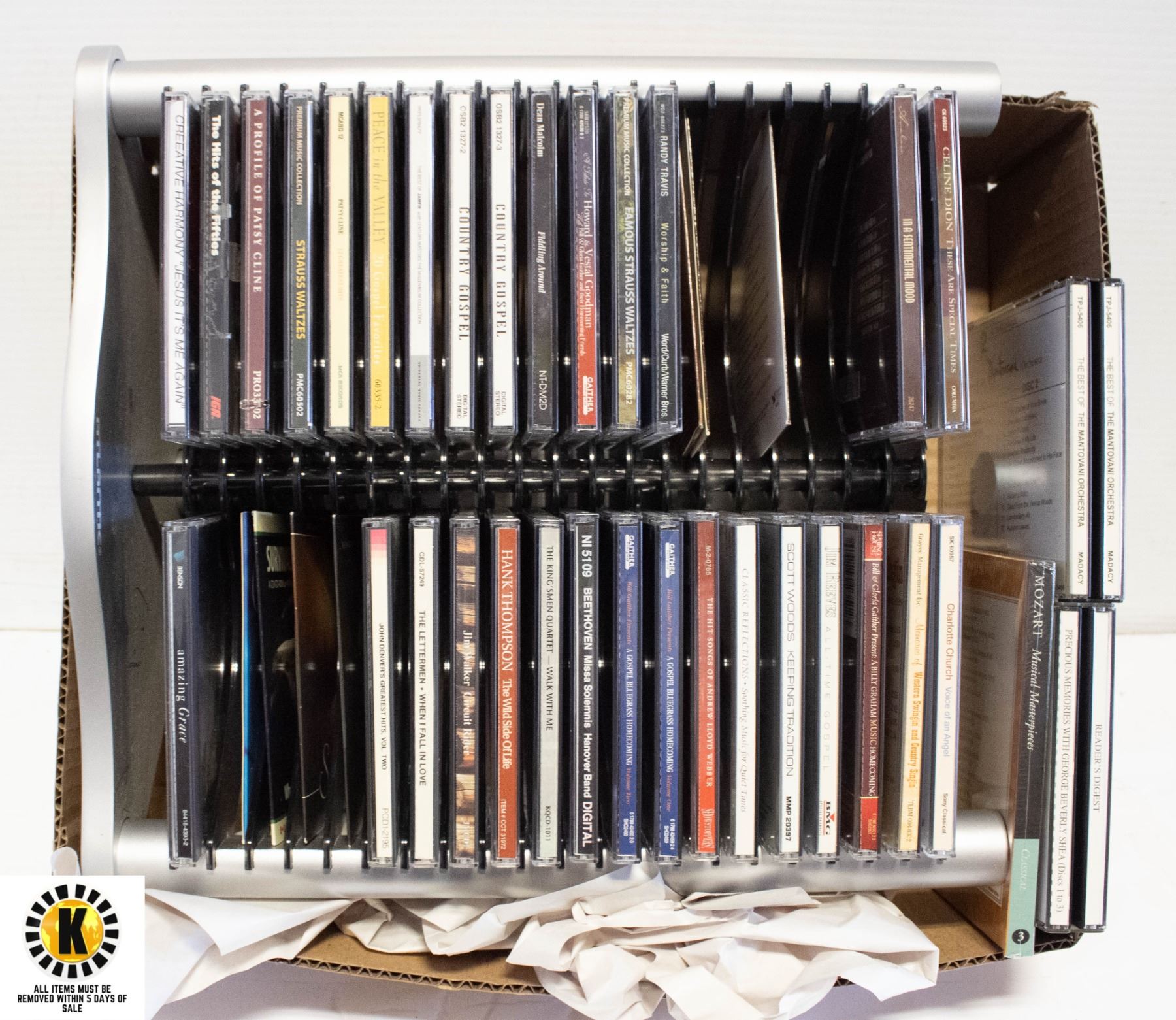 CD RACK W/ 40 CD'S ASSORTED