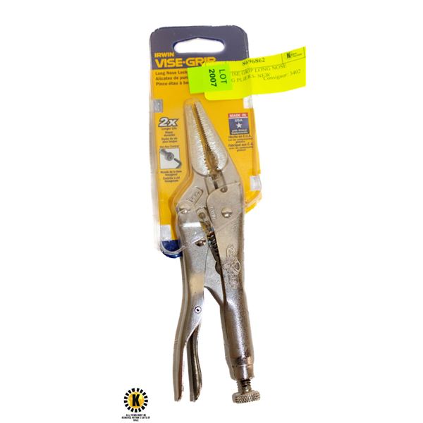 IRWIN VISE GRIP LONG NOSE LOCKING PLIERS- NEW