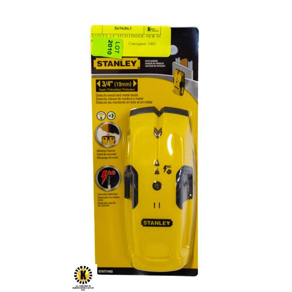 STANLEY 3/4  STUD FINDER- NEW IN BOX