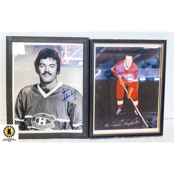 FRAMED PICTURES - ONE IS OF THE RED WINGS AL