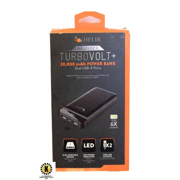 HELIX PRO SERIES TURBO VOLT 20,000 MAH POWER BANK