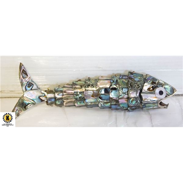 8" SILVER ABALONE HAND MADE FISH