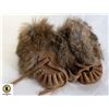 BABY FUR & LEATHER MOCCASINS SIZE2