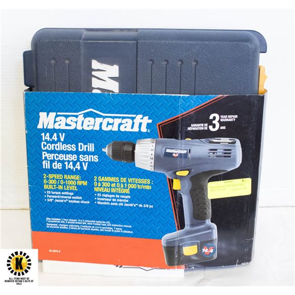 MASTERCRAFT RECHARGEABLE DRILL IN CASE