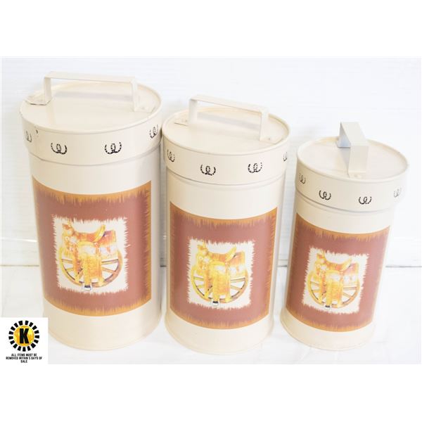 WESTERN TIN CANISTER SET