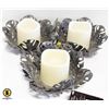 Image 1 : LOT OF 3 NEW METAL LEAF LED CANDLE CENTERPIECE