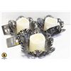 Image 1 : LOT OF 3 NEW METAL LEAF LED CANDLE CENTERPIECE