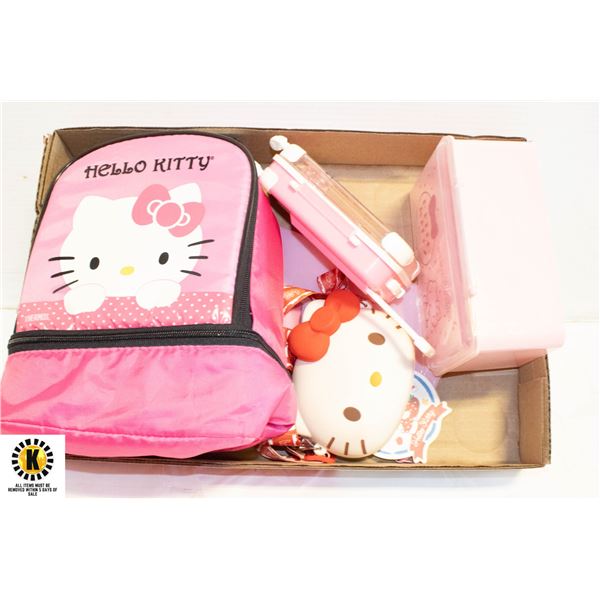 FLAT OF NEW HELLO KITTY ITEMS INC LUNCH BOX, MINI