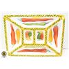 Image 1 : CLAY ART "SANTE FE" HAND PAINTED SERVING DISH