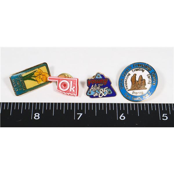 4 VINTAGE LAPEL PINS Ok, UNCLE GABE'S FRIENDSHIP