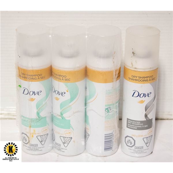 DOVE DRY SHAMPOO X 4