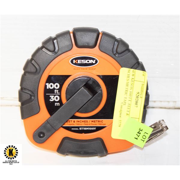 NEW KESON 100 FT. FEET & INCHES/METRIC TAPE