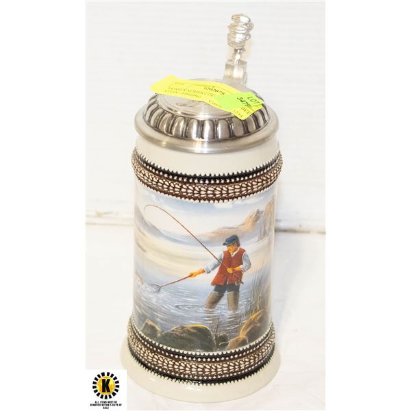 DOMEX SERIES COLLECTABLE BEER STEIN - FISHING