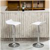 Image 1 : NEW SET OF 2 WHITE ADJUSTABLE SWIVEL BARSTOOLS