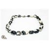 BLACK WHITE JASPER NECKLACE  19"