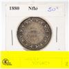 Image 1 : 1880 NFLD QUEEN VICTORIA SILVER HALF DOLLAR