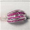Image 1 : BZ1644-7 SILVER NATURAL RUBY/CZ RING