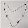 Image 1 : BZ1644-17 SILVER MULTI GEMSTONE 18" NECKLACE