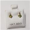 BZ1644-24 10K PERIDOT/DIAMOND(0.06CT) EARRINGS