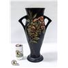 BLACK 17.5" TALL CERAMIC VASE