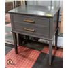 Image 1 : GREY WOOD 2 DRAWER END TABLE
