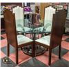 Image 1 : GLASS TOP TABLE WITH 4 CHAIRS 54" X 30"