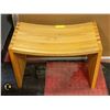 Image 1 : WOOD CURVED STOOL 24" X 13" X 17"