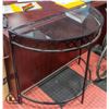 Image 1 : HALF MOON GLASS AND METAL ENTRANCE WAY TABLE