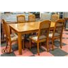 Image 1 : WOOD DINING ROOM TABLE WITH 6 CHAIRS + 2 LEAFS